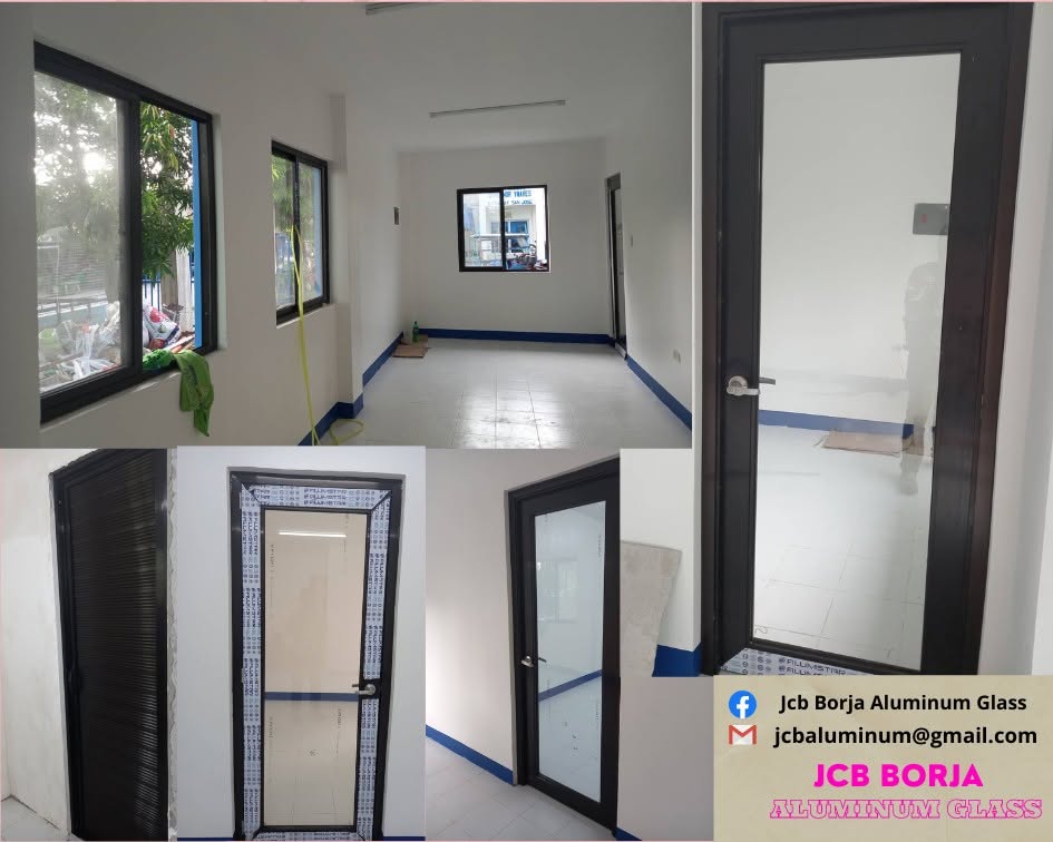 Aluminum swing doors and windows for commercial interior