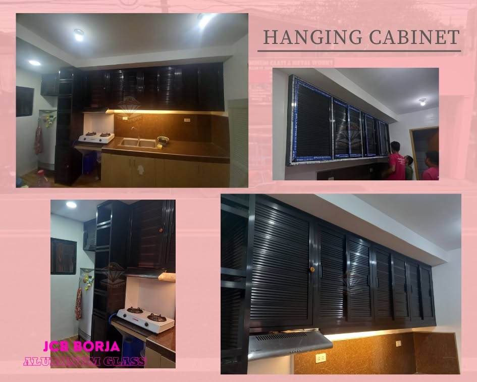 Custom hanging cabinet kitchen installation