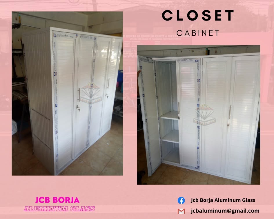 White aluminum closet cabinet build