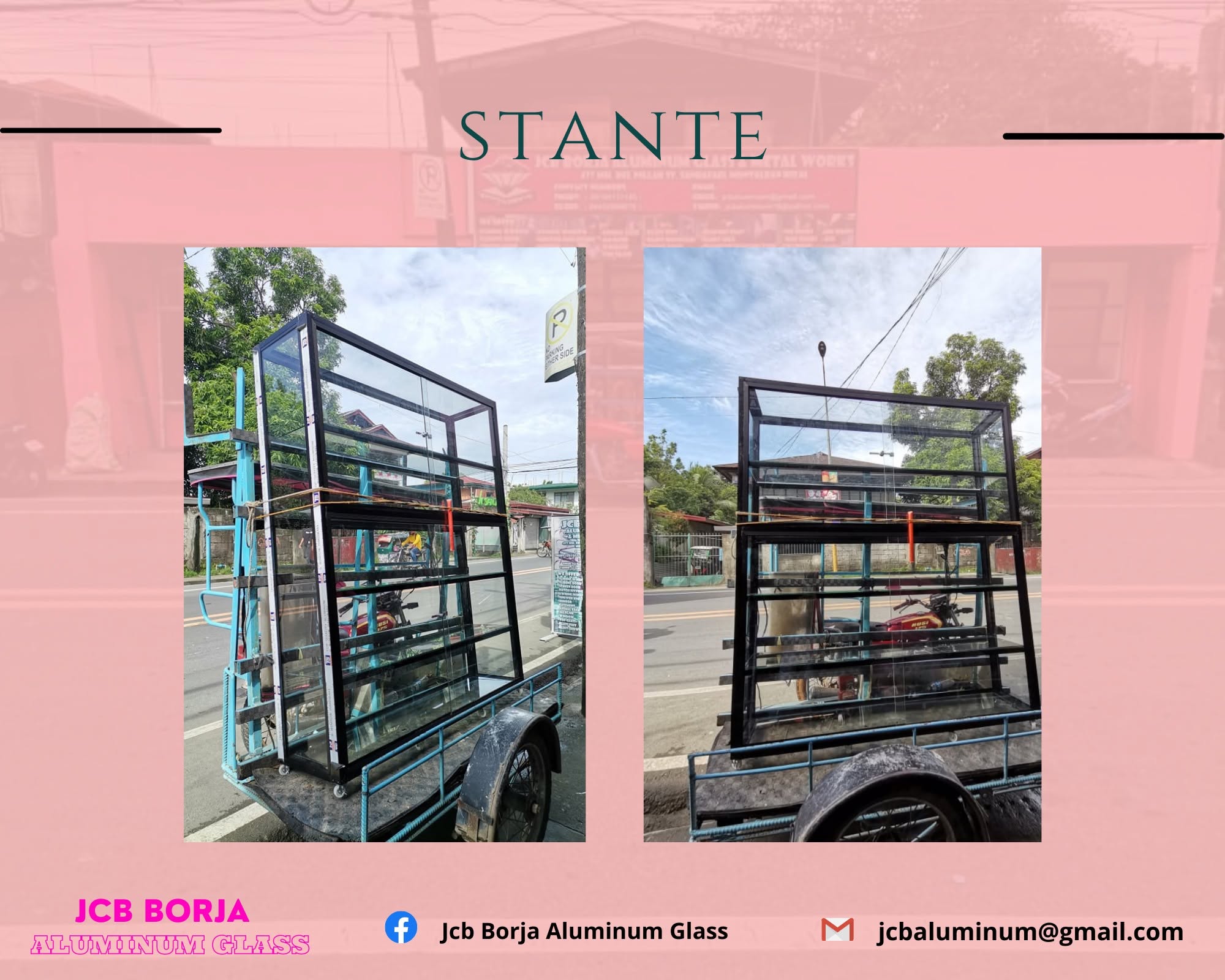 Glass stante display rack fabrication